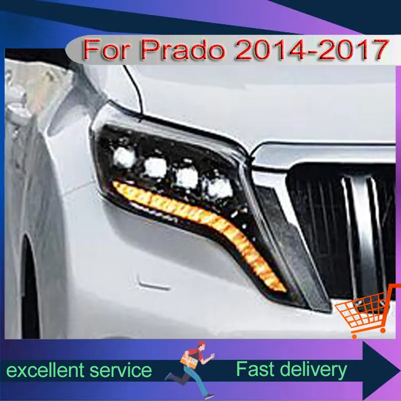 

Car For Toyota 2014-2017 Prado LC150 Headlight Upgrade DRL Front Lamp LED Dynamic Turn Signal Projector Lens Auto Accessories