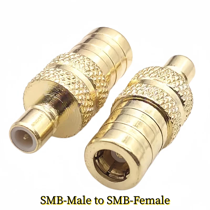SMA to SMB Connector Antenna Adapter SMB to SMA Male Plug & Female Jack Straight RF Coaxial Connector Brass