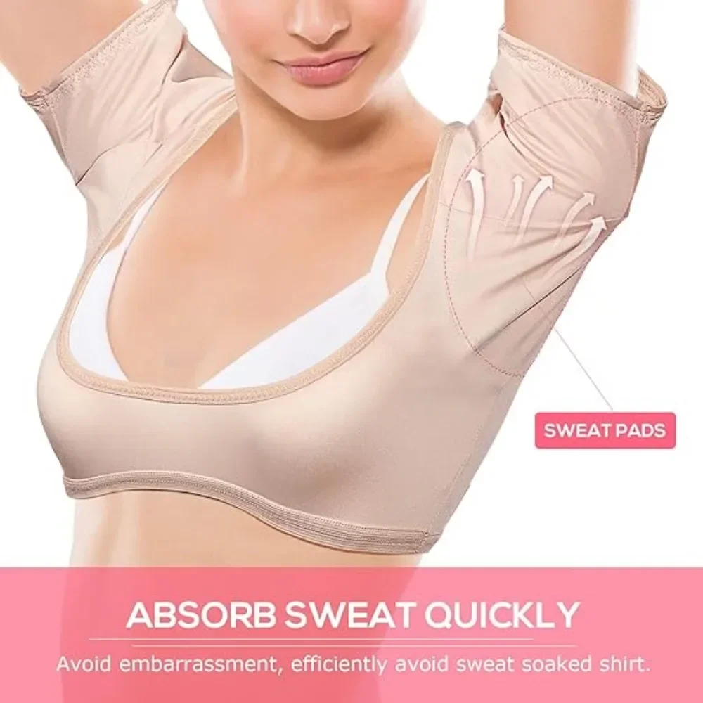 Underarm Sweat Absorption Pad Vest Mesh Quick-Drying T-shirt Shape Breathable Perspiration Absorbing Anti-Sweat Stain Milk Silk