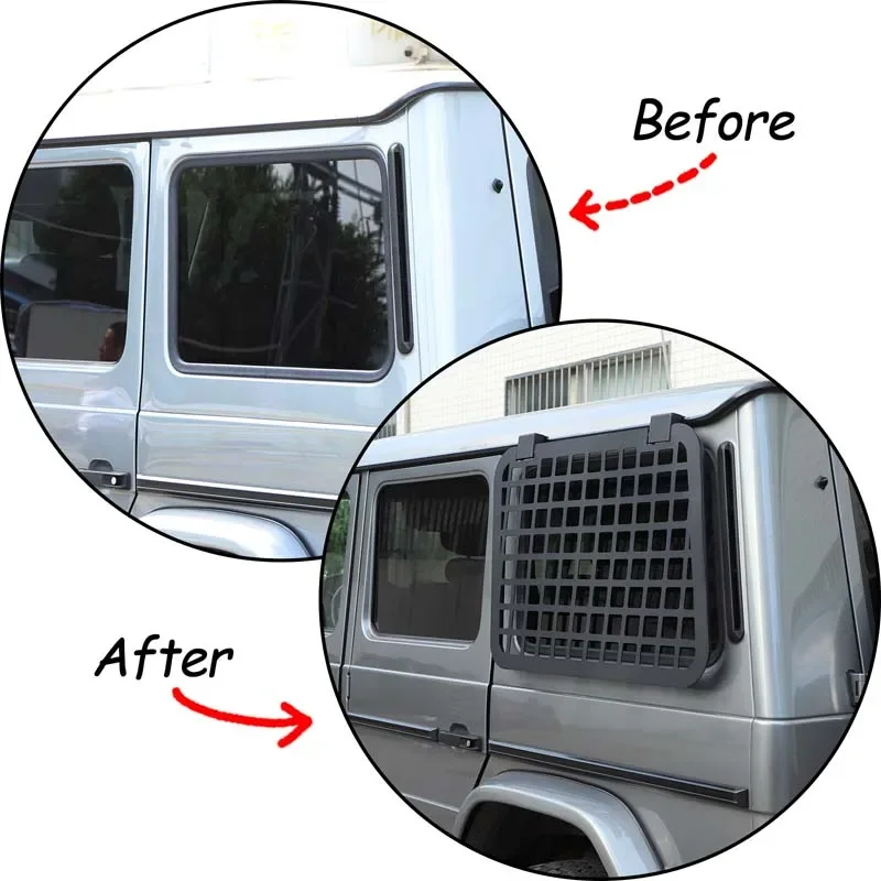 Aluminum alloy black For Mercedes-Benz G-Class W463 2004-2018 car rear side window armor bag rack car modification accessories