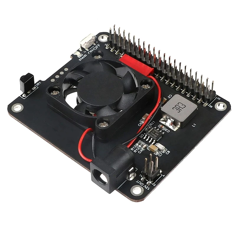 NEW-Power Expansion Board Power Board 20W(5V 4A) Power Supply Safe Shutdown With Cooling Fan Infrared Remote Control