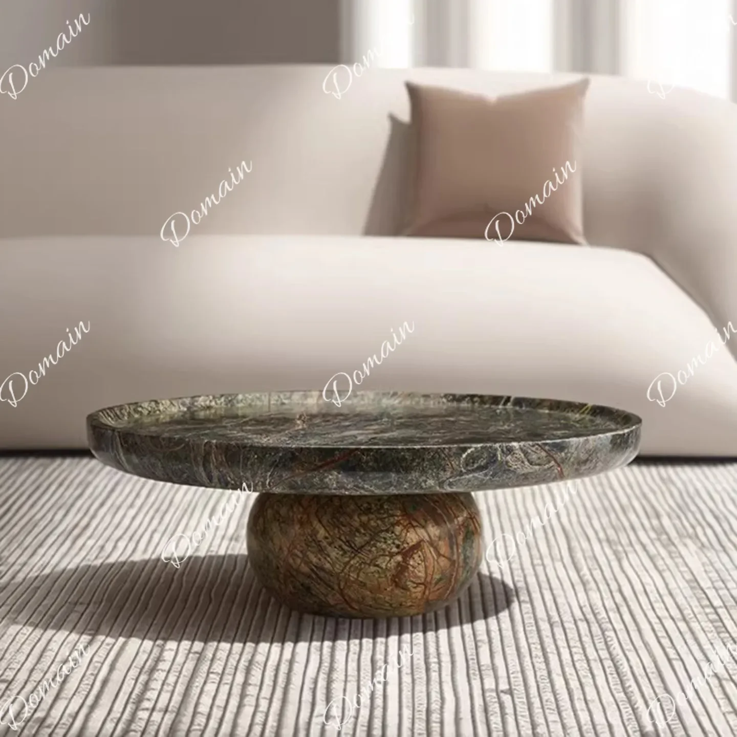 N5 Modern simple natural marble round coffee table designer living room villa high sense Nordic coffee table tea table