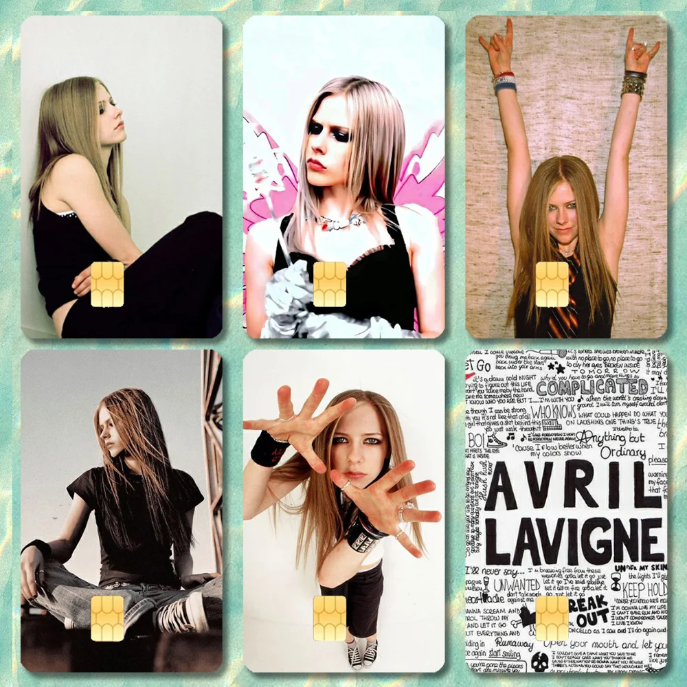 

A-Avril Singer L-Lavigne Stickers Cartoon Credit Card Visa Debit Bank Charge Card Bus Metro Waterproof Sticker Decal Decoration