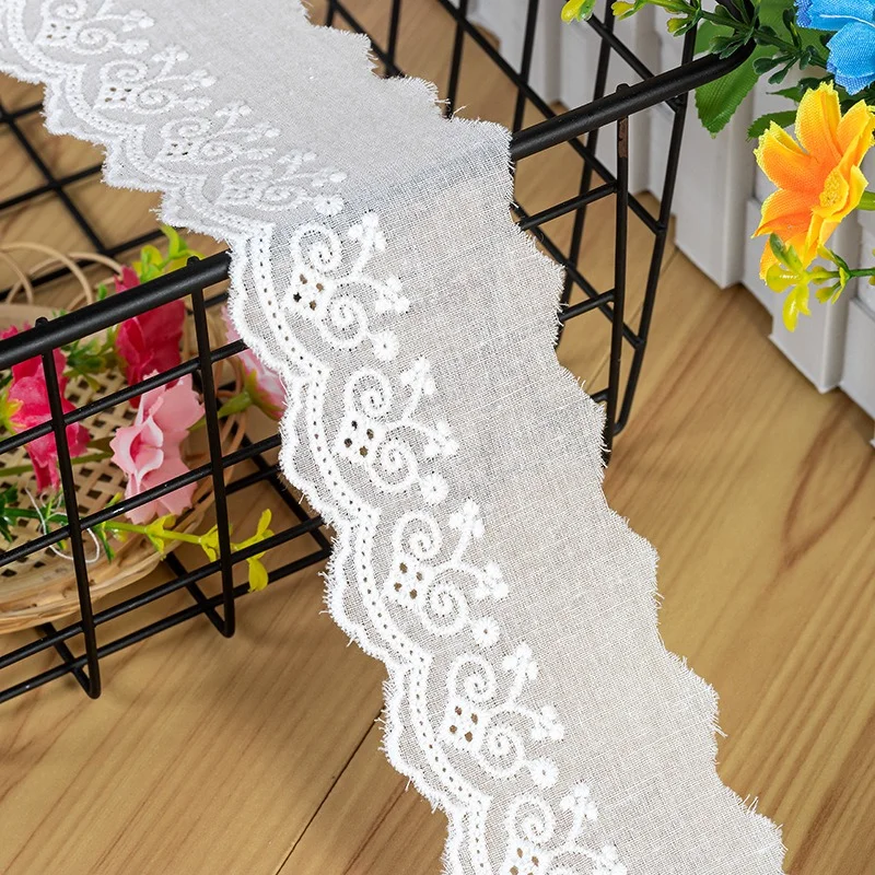 Exquisito tela de algodón de alta calidad, calcomanía de encaje bordado, cortinas hechas a mano para el hogar y ropa de mujer, accesorios de falda