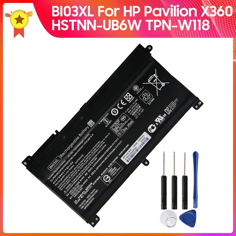 Replacement Battery BI03XL For HP Pavilion X360 HSTNN-UB6W TPN-W118 13-U142TU High Quality Batteries 3470mAh With Tool