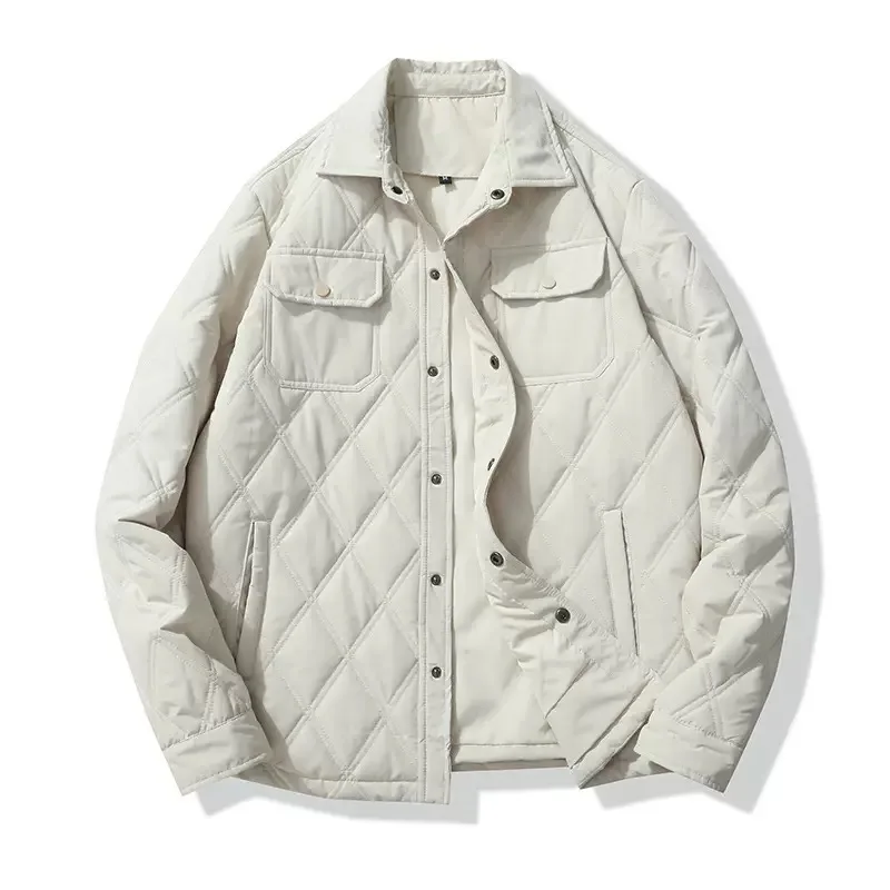 

Autumn and Spring Fashion Solid Color American Vintage Thickened Warm Jacket Men's Casual Loose Sports High Quality Outerwear