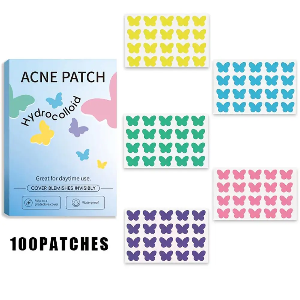 100 قطعة فراشة بثرة التصحيح PE حب الشباب ملصق معتدل غير مزعجة يضيء حب الشباب لبقع الوجه Zits الجمال ماكياج أداة 2026 #6