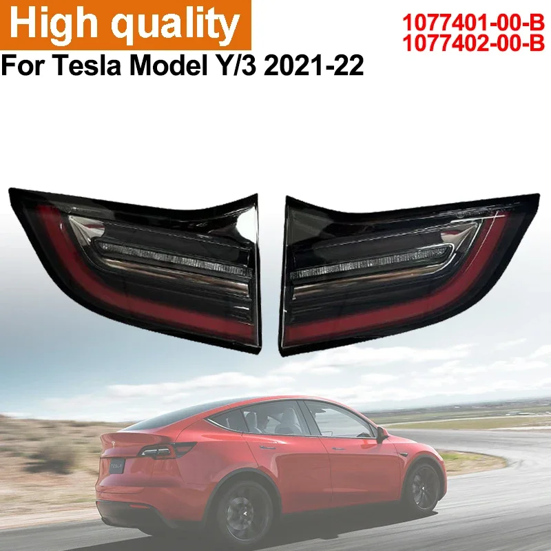 Durable Reliable For Tesla Model 3/Y 2021-2022 car rear taillight 1077401-00-B 1077402-00-B Interior Replacement Parts