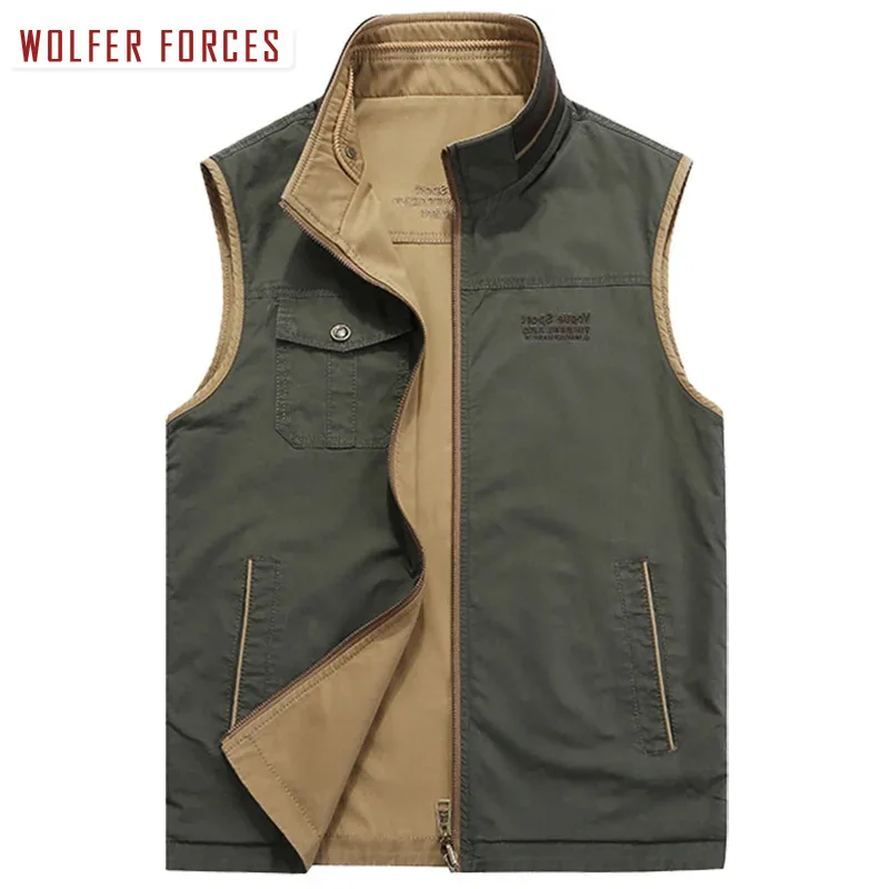 

Hiking Vest Sleeveless Jacket Motorcyclist Large Size Men's Man Tactical Military Camping Luxury Clothing Autumn Outerwear Denim