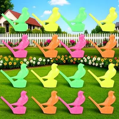 24 szt. gwizdki ptasie dla dzieci, plastikowe, w jaskrawych kolorach, małe instrumenty muzyczne, prezenty na przyjęcia, edukacyjne gwizdki ptasie