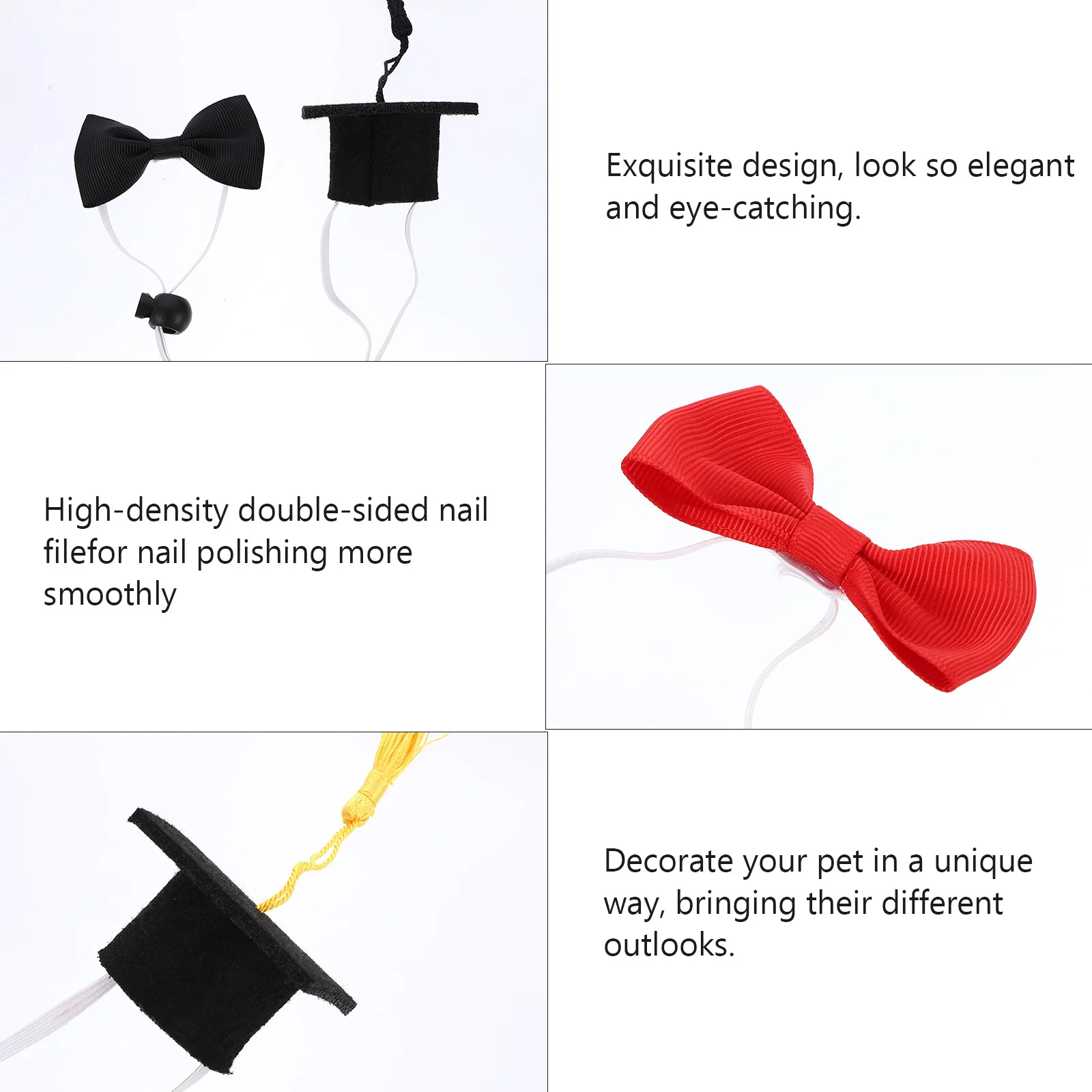 

4Pcs Pet Graduation Caps Doctor Hats Easy Wear Adjustable Neck Tie Dog Graduate Neck Tie Pet Graduation Cap Dog Hat