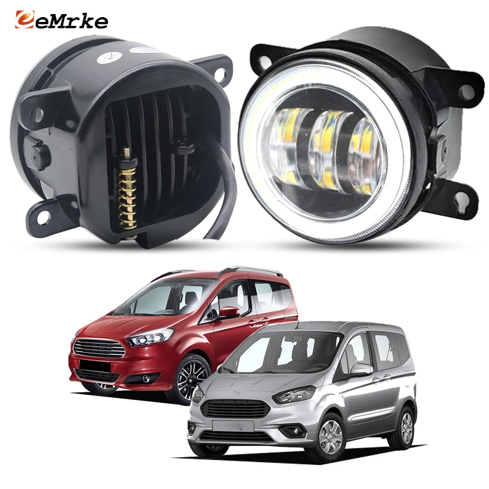 

Led Fog Lights For Ford Tourneo Courier , Transit Courier JU2 B460 2013 2014 2015 2016 2017-2022 with Car Angel Eyes DRL 40W