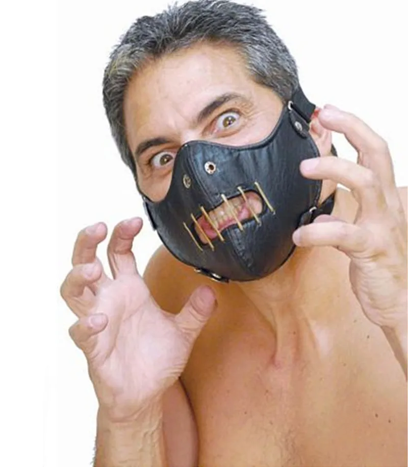 

Cosplay The Silence Of The Lambs Mask Steel Teeth Hannibal Lecter Masks Half Face Steampunk Horror Masquerade Dancing Party Prop