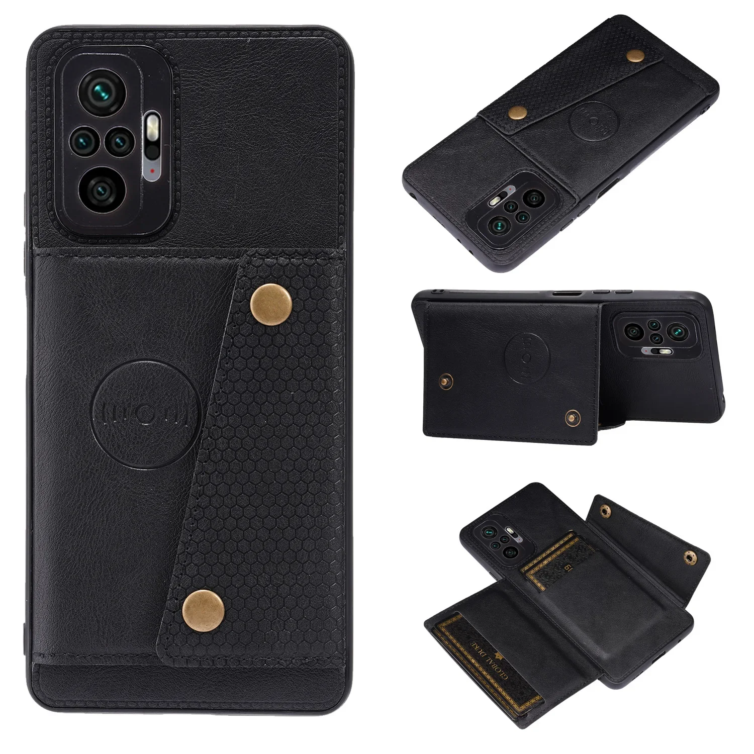 Flip Leather Case For Redmi 13C 12C 12 10C 10 9 9A 9T Note 12 12s 11s 11 10 S 8 9 Pro Card Slot Holder Wallet Cover