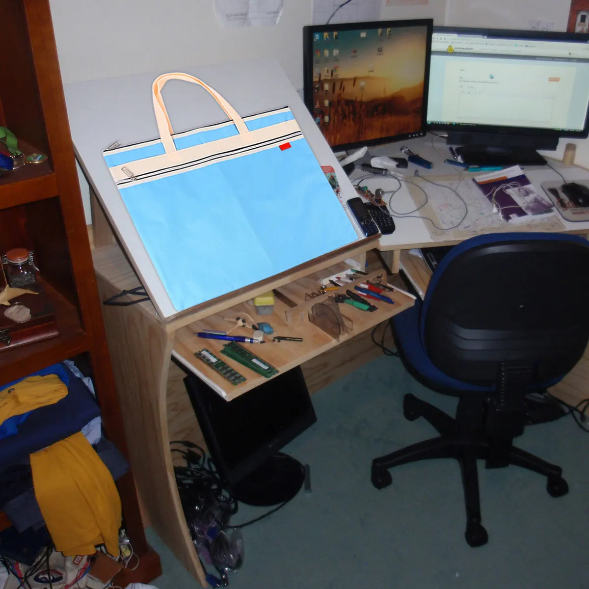 حقيبة محفظة فنية بحجم A3 مقاومة للماء وخفيفة الوزن ومنظم مستندات من القماش وحقيبة تخزين محمولة لطلاب الفنانين