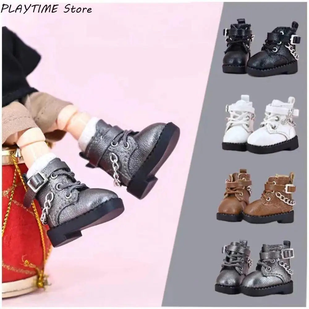 

1 Pair Doll Shoes Lovely Chain Boots New Casual Hand-made Ob11 DOD 1/12 Bjd Doll Shoes Doll Accessories