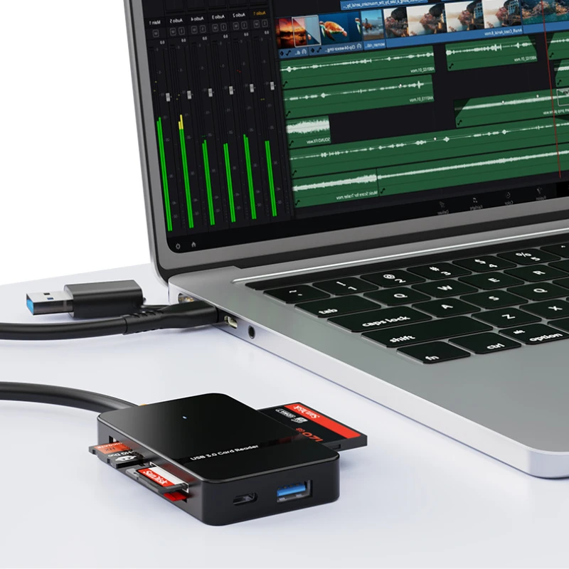 USB 3.0 Card Reader SD Micro SD TF CF MS U Disk Compact Flash Card Adapter for Laptop Multi Card Reader 8 in 1 Smart Card Reader