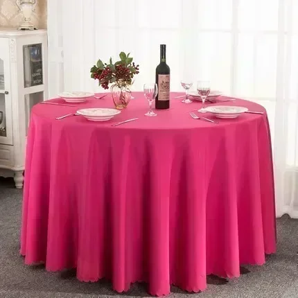 LXS22 2024  New Table cloth polyester tablecloth round table cloth circular solid white