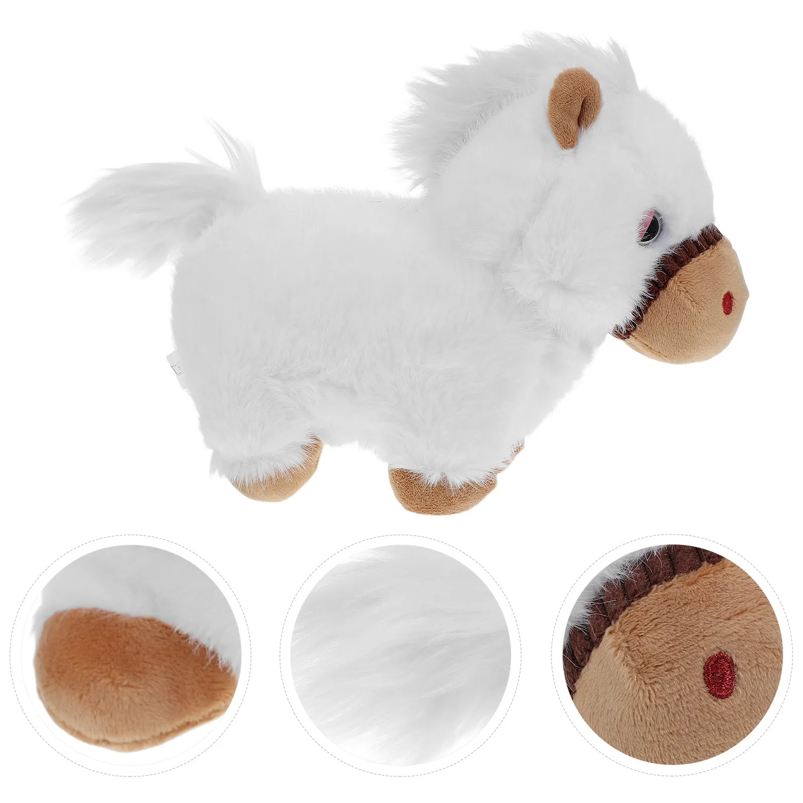 

White 2026 Year of The Horse Mascot Soft Realistic Stuffed Animal 25Cm Birthday Present Home Decoration Chinese Zodiac