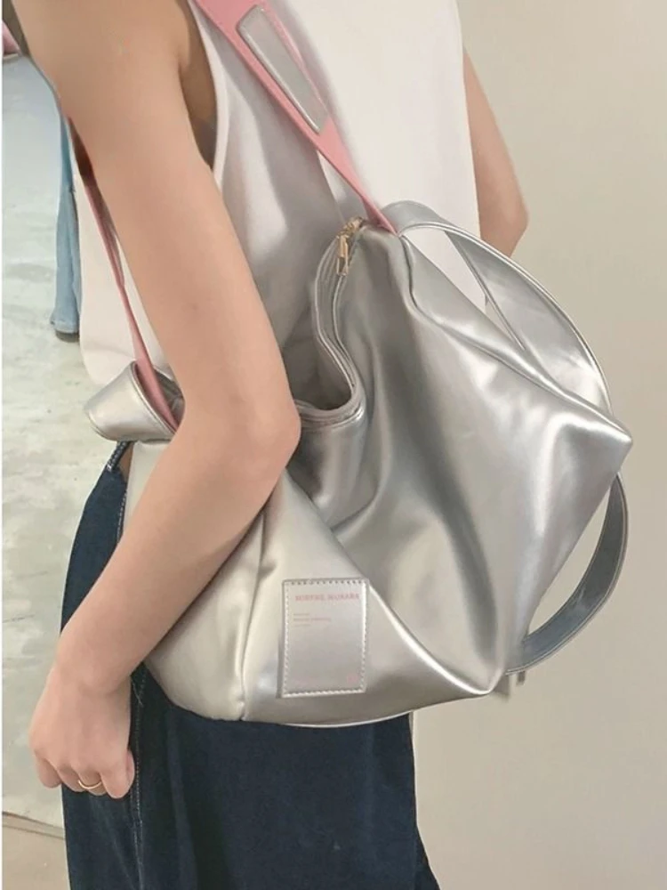 

Contrast Color Underarm Bags Female 2024 New Fashion Tote Bag Students Large-capacity Messenger Bag Shoulder Bags