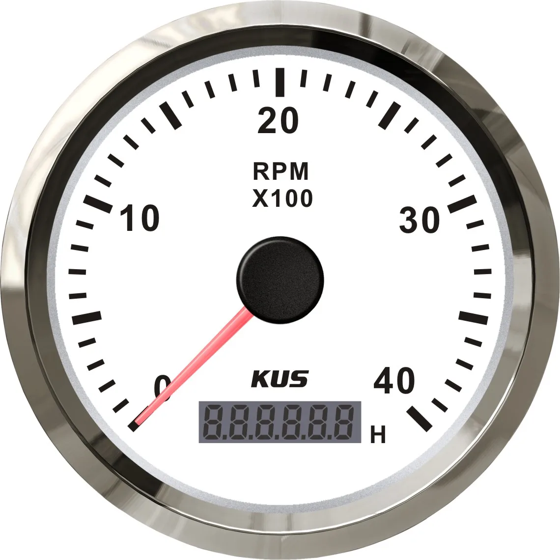 Marine Tachometer Gauge for Boat, LCD RPM Meter & Hourmeter, 0–4000 RPM, Suitable for Cars & Trucks