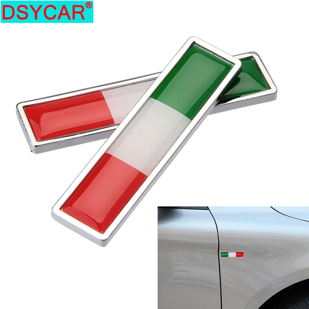 DSYCAR Italy Flag 3D Metal Emblem Badge Car Styling Motorcycle Decal for Renault Peugeot Citroen Chevrolet Ford VW Benz Skoda