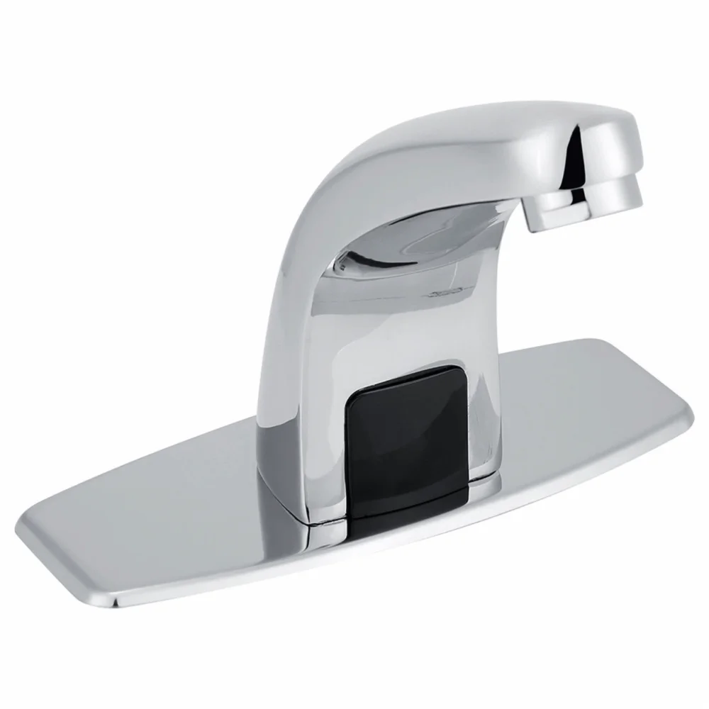 Single Cold Water Motion Sensor Faucet PVD Plating with Control Box Touchless Bathroom Faucet Battery Operated
