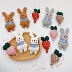 4PCS Cartoon plush fabric rabbit doll doll brooch schoolbag DIY scarf socks rabbit accessories decoration