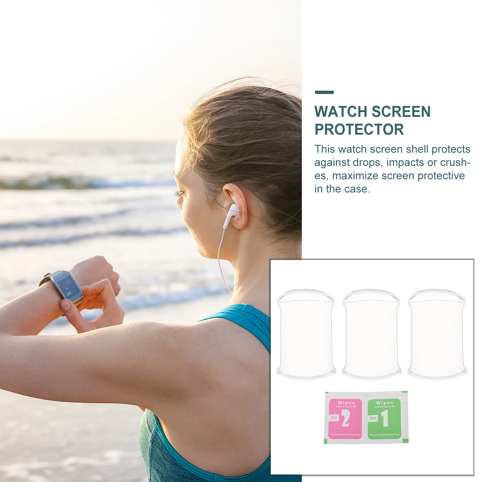 

3Pcs Smart Bracelet Screen Protective Shell Full Coverage Protective Case Compatible 5 Anti-Scratch Drop Impact