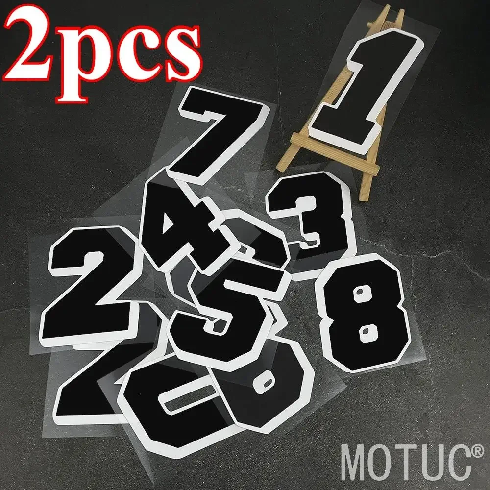 Matte Racing Number Vinyl Stickers 0-9 Waterproof Scratch Resistant Removable Decals for Motorcycle Car Helmet Scooter