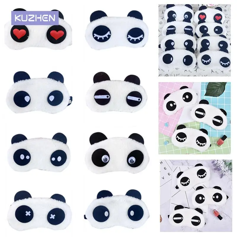 Plush Panda Cat Sleeping Mask Eyepatch Cartoon Eye Cover For Travel Relax Sleeping Aid Eye Patch Shading Eye Mask Soft Eyes 1pc