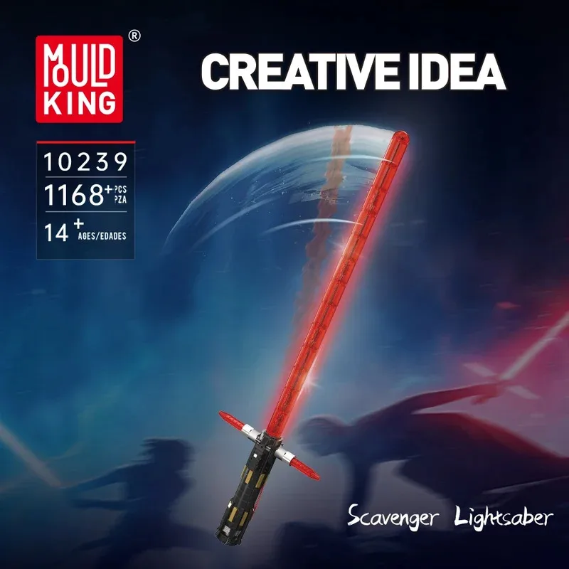 

MOLD KING 10239, креативный кроссguard, световой меч, строительные блоки, игрушки MOC, сменные кирпичи, игрушки для детей, рождественские подарки