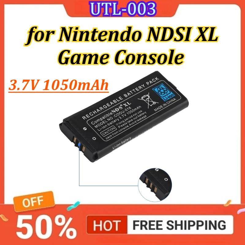 UTL-003 3.7V 1050mAh Replacement Battery for Nintendo NDSI XL Game Console Rechargeable Battery
