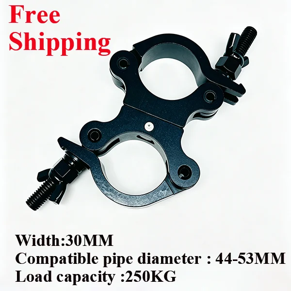 Free shipping!20pcs Load250kg Aluminum Alloy Tube44-53MM1.73-2.09in Portable Quick Release Stage Lighting Truss Clamp Hook