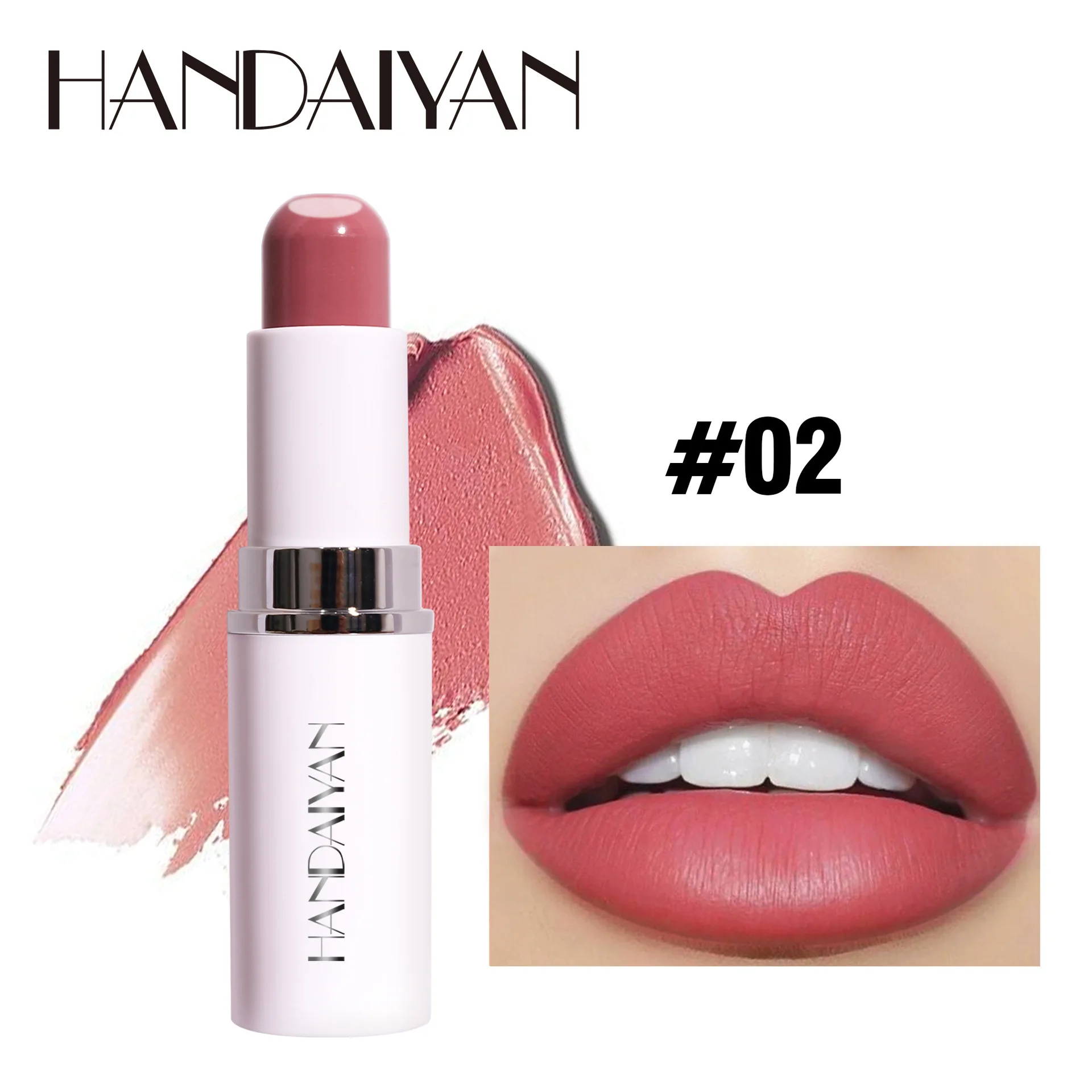 Handaiyan Lip Balm Lipstick 2-in-1 Sandwich Lipstick Female Matte Moisturizing Moisture Is Not Easy to Remove Color Makeup