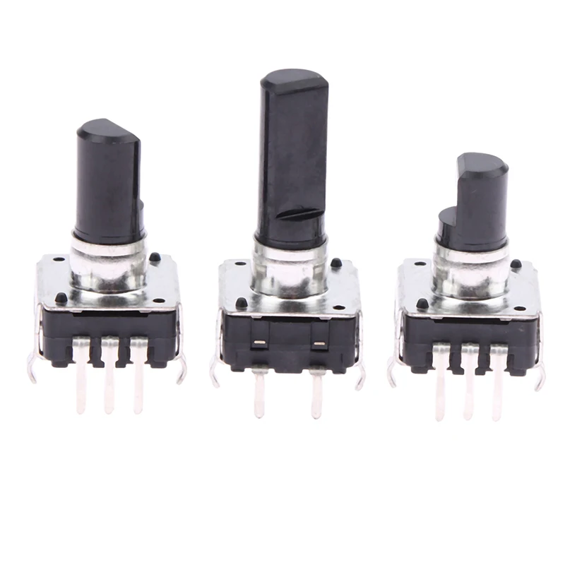 1pc 11.5/14/19mm EC12 360 Degree Rotary Encoder RE12 Audio Encoder Coding 5Pin 24 Position With Push Button Switch Handle