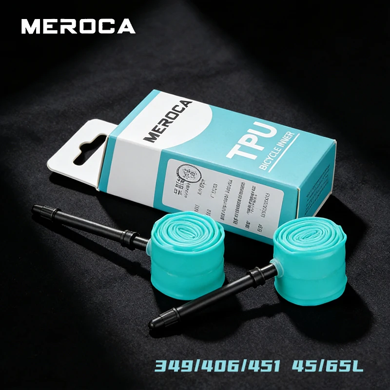 

MEROCA Folding Bicycle Inner Tube Tpu Ultra-Light 349/406/451 Inner Tube for Folding Bicycle FV 45/65mm Bicycle Tire Inner Tube