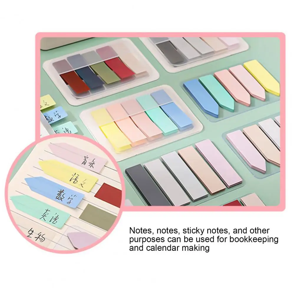Long-lasting Sticky Tabs, Índice Fluorescente Sticker, Flag Tab, Morandi Sticky Notes, Rótulos de papelaria essenciais
