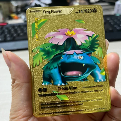 147820 Points High Mach Pikachu Charizard Poke Ball Metal Black English French Metal Card Vmax Mega GX Game Collection Card