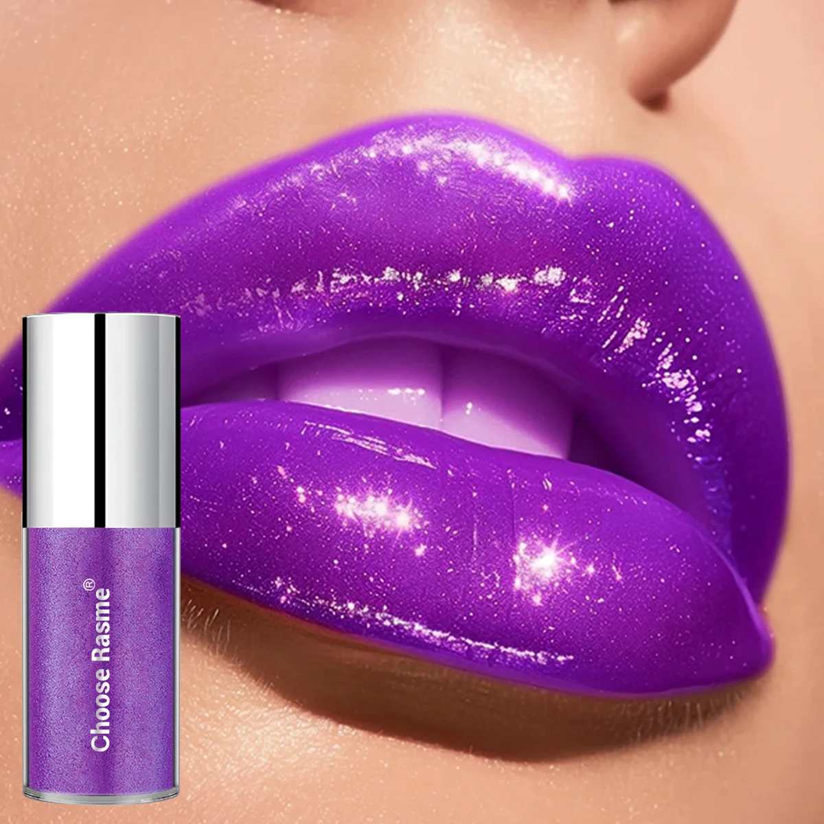Brillant à lèvres nacré, rouge à lèvres brillant, enchanteur, boule durable, fête, vert, violet