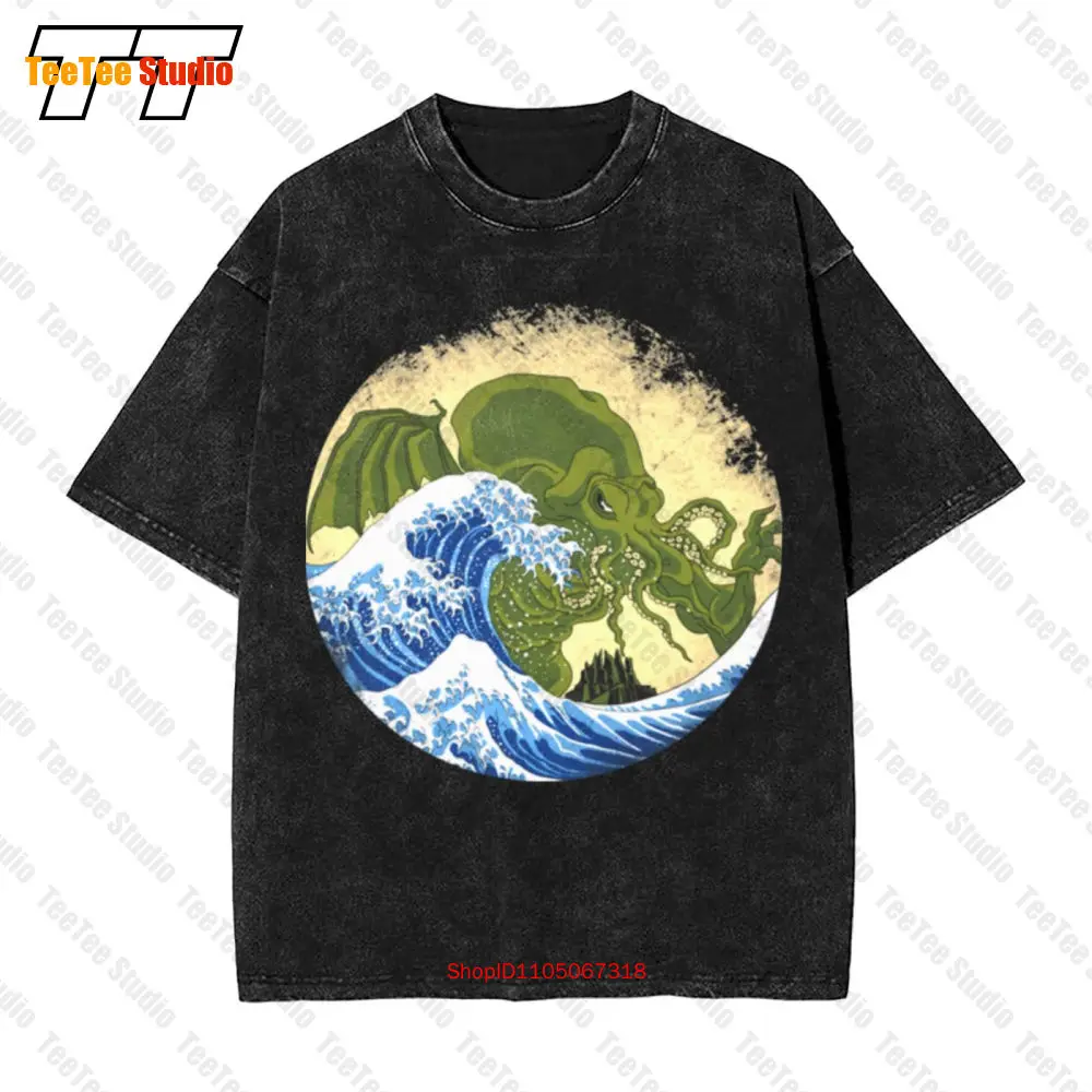 

Винтажная футболка большого размера Hokusai Cthulhu Us Trend 2019, IT99