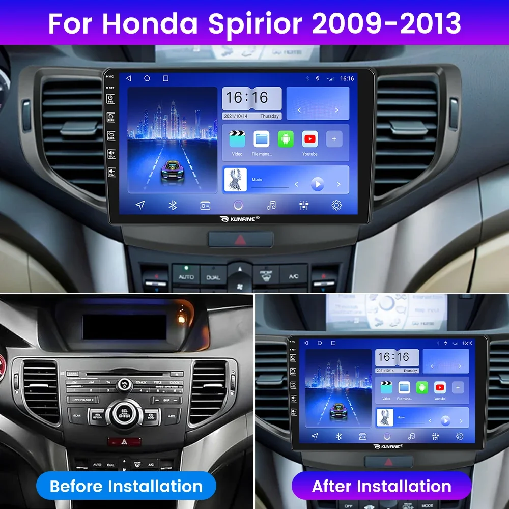 Android Car Radio For Honda Spirior 2009-2013 Car Stereo 2Din Octa Core GPS Navigation Player IPS Screen Carplay Android Auto