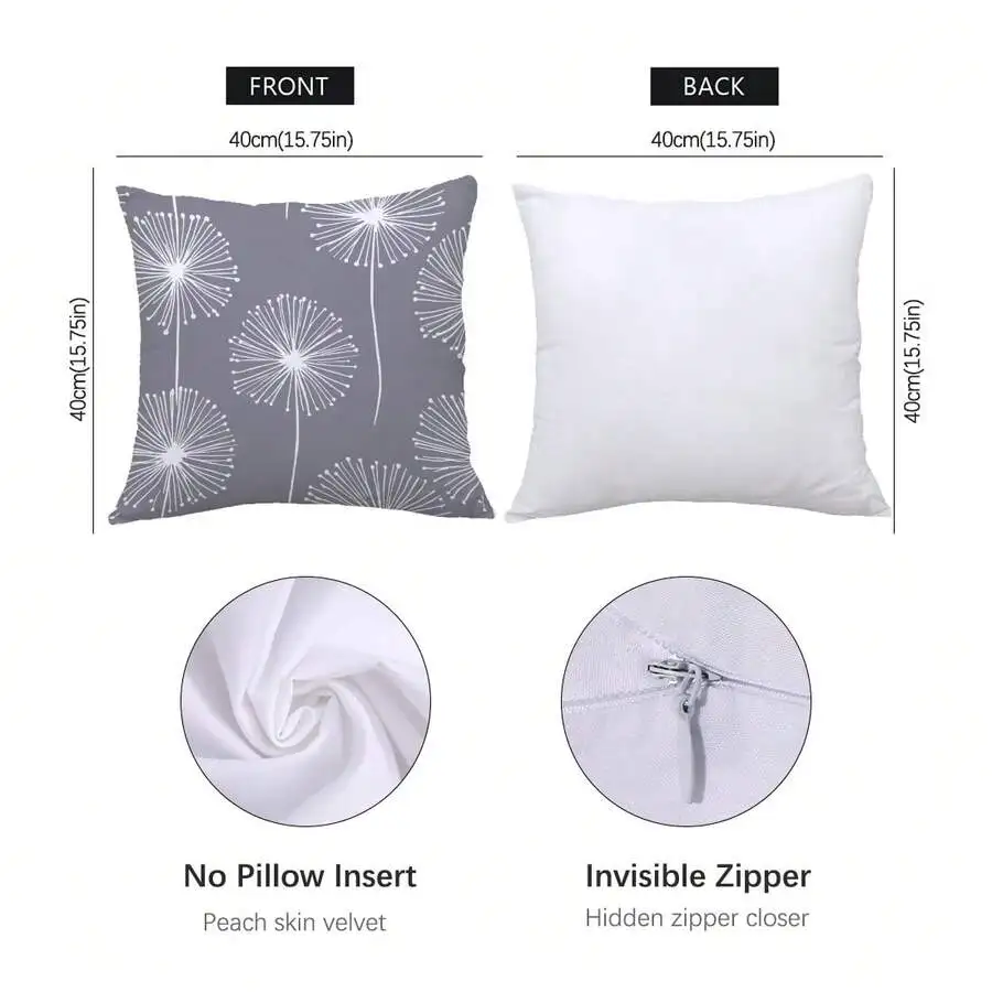 6pcs Green Simple Daily Morris Pattern Cushion Cover Set, Single-Sided Printed Peach Velvet Material, 45*45/50*50/40*40CM
