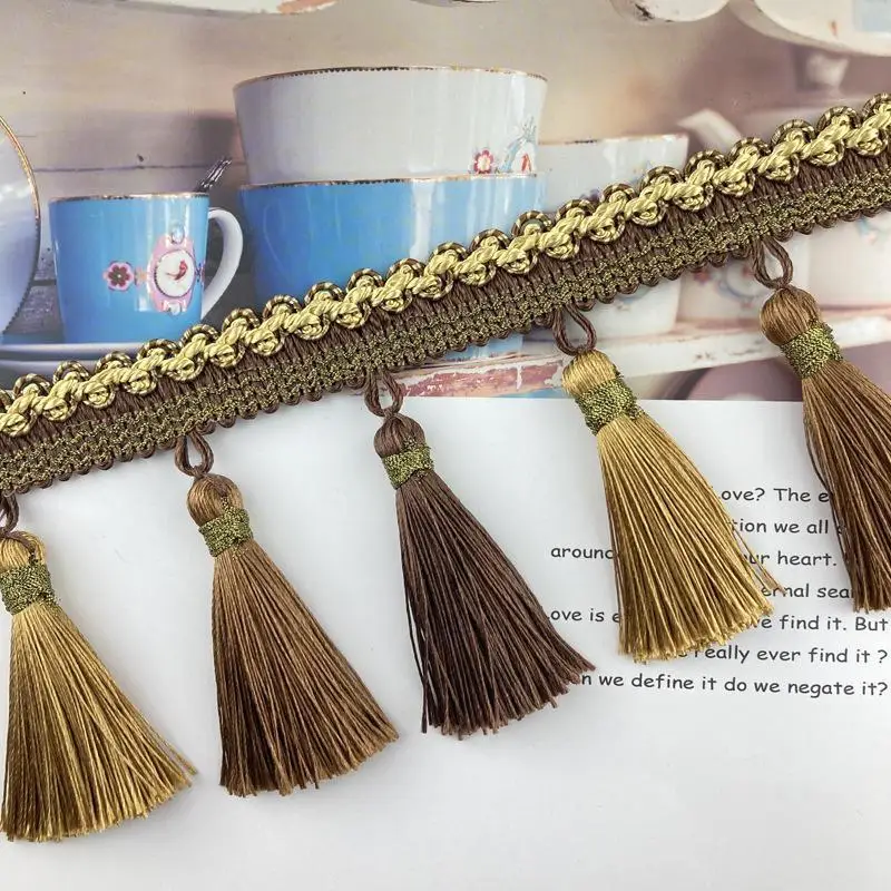 European-Style Curtain Tassels And Lace Decorative Materials For Clothing - Coffee And Dark Green Tassels Multiple Colors
