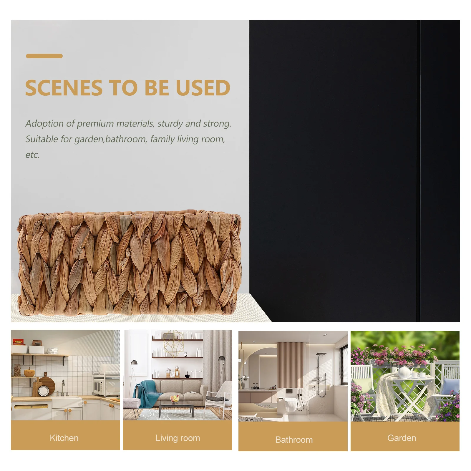 

Storage Basket Woven Organizer For Home Kitchen Bathroom Desktop Sundries Holder Multi-Use Decorative Basket Woven Storage