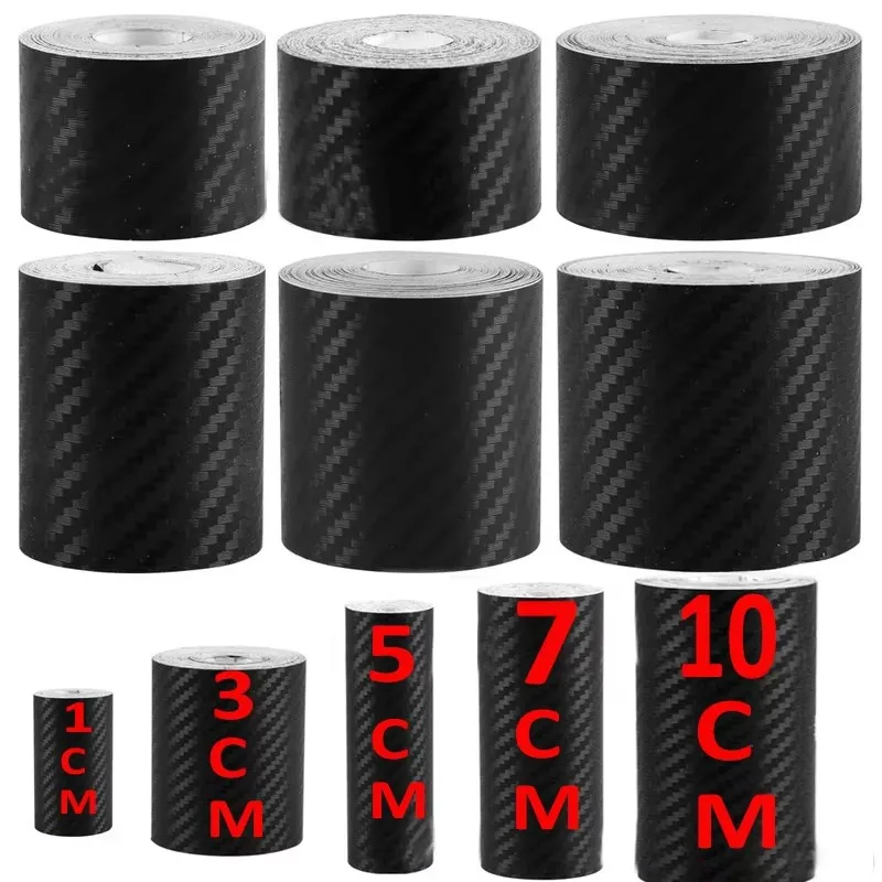 1/2/3pcs DIY Nano 3D Carbon Fiber Car Stickers Door Sill Protector Bumper Tape Car Protector Strip Waterproof Protection Film