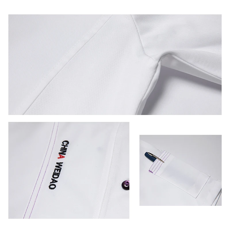 ชุดเครื่องแบบพ่อครัวโรงอาหารเสื้อโค้ทสำหรับผู้ชายเสื้อพนักงานโรงแรมบริการจัดเลี้ยงร้านอาหารแจ็คเก็ตทำอาหารเสื้อทำงานเบเกอรี่