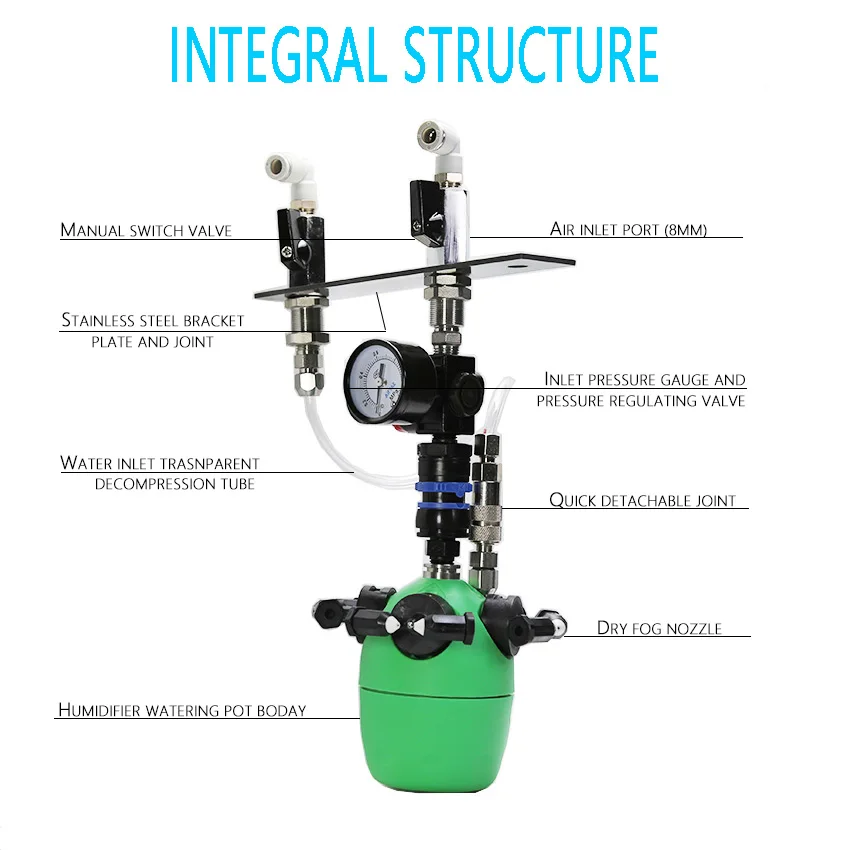 Humidificateur de brouillard sec de compresseur d'air, systèmes d'humidification industriels, buse de pulvérisation d'humidification de brouillard sec
