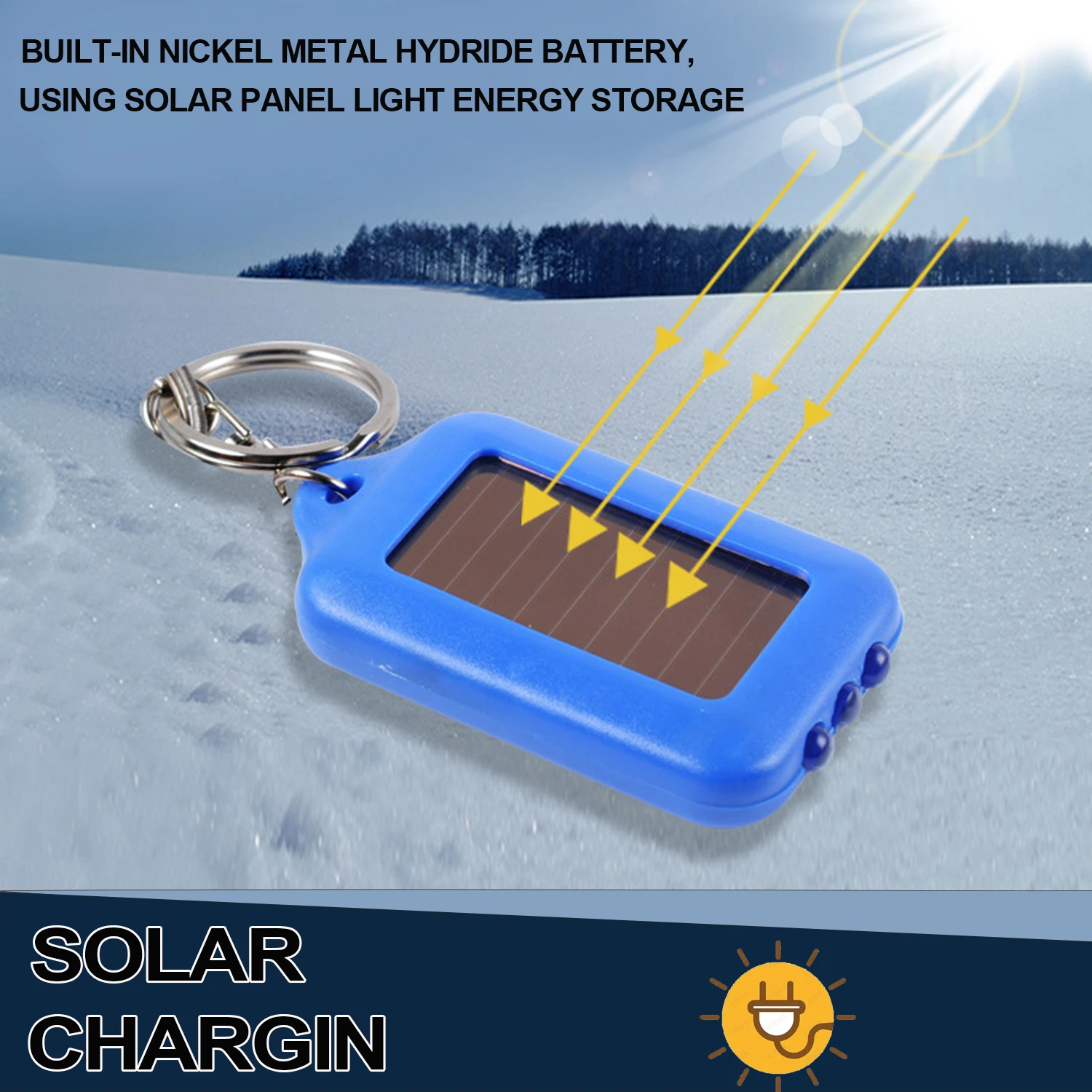 Portable Solar Rechargeable Flashlight Keychain Small Pocket Light Portable Flashlight With Keyring Outdoor Lighting Flashlights