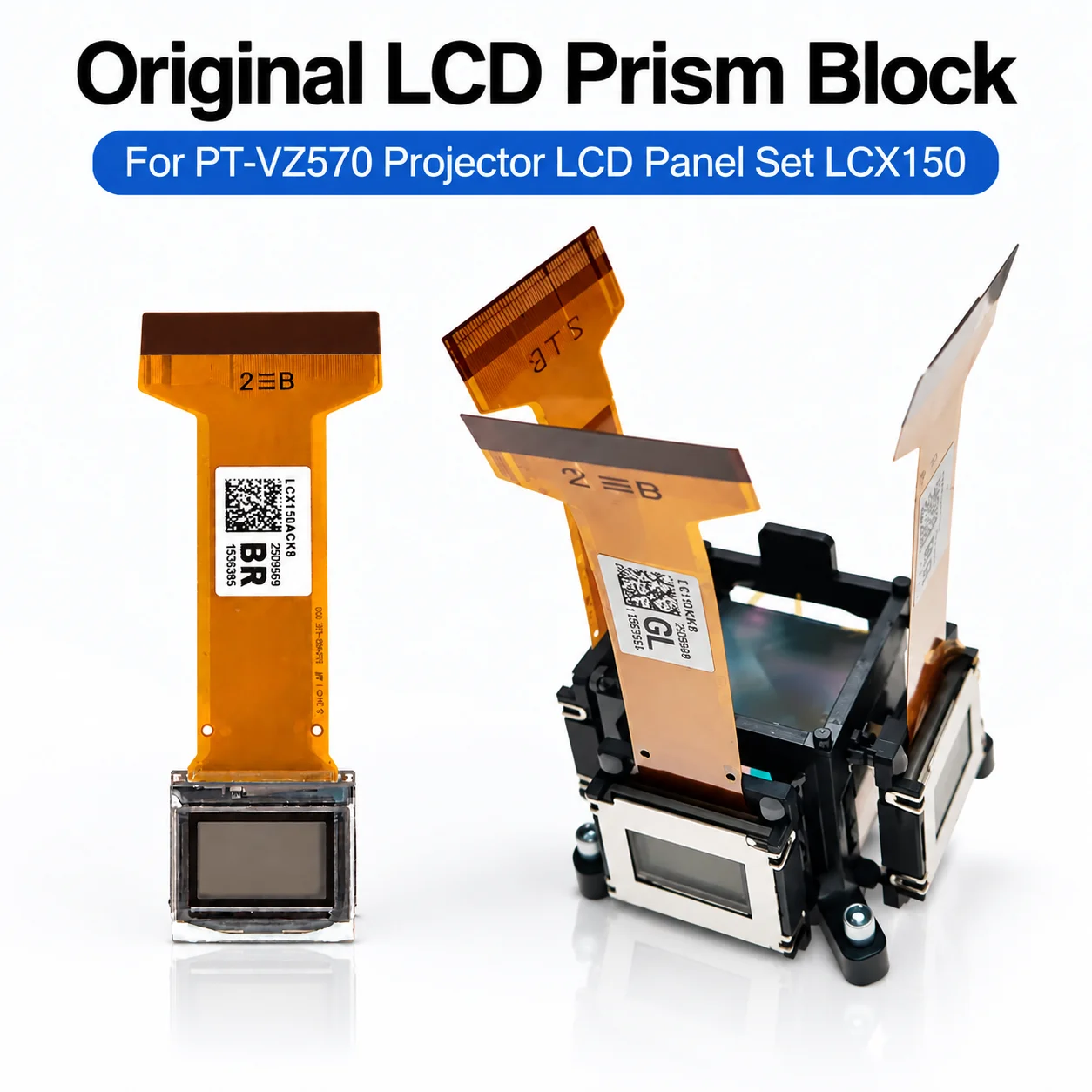 LCX150 LCD Prism Block Unit Original Replacement Part Compatible with PT-VZ570 Projector LCD Panel Assembly
